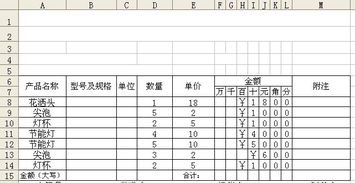 像如下表格,金额总计如何设置公式自动统计 