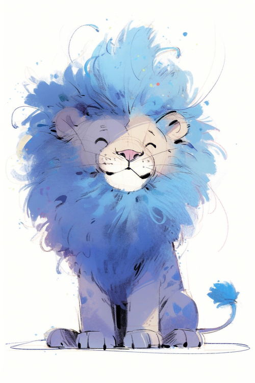 傲娇的蓝色秀发小狮子 