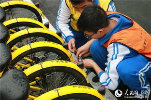 成都中学生志愿者开展护卫单车文明公益行动