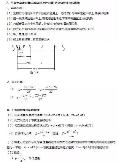 高一物理知识点总结必修一