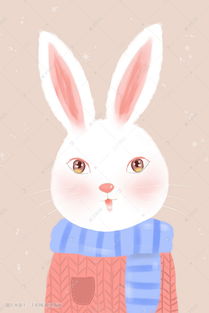 动物萌宠系列大白兔插画图片 千库网 