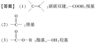分析下列有机物的结构简式,指出它们分别含有哪些官能团,写出这些官能团的结构简式及名称 1 分子中含有碳碳双键和羧基两种官能团 2 分子中含有羰基官能团 