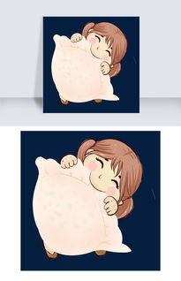抱着饺子的女孩插画图片素材 PSB格式 下载 动漫人物大全 