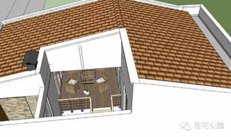 农村自建房6米X12米 2层半带车库露台 3d设计图