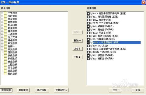 同花顺技术分析下面的指标怎样增加或删除