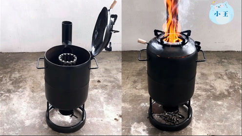 这个柴火炉你喜欢吗 既能煮饭又能烧烤,而且火力特别旺