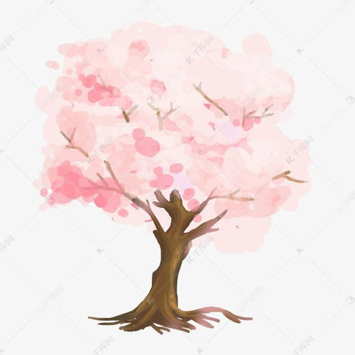 春天日本的大树插画素材图片免费下载 千库网 