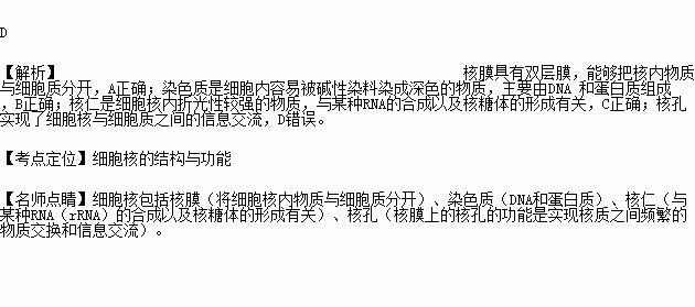 关于染色质 下列叙述错误的是 A 染色质主要由DNA和蛋白质组成，易被碱性染料染成深色 B存在于一切细胞内