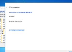 win10iis安装错误代码:0x80070057