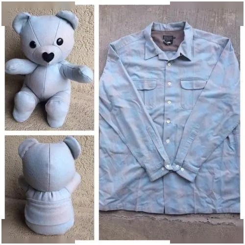 孩子的旧衣服,被妈妈做成了泰迪熊,DIY手工布艺附图纸 教程
