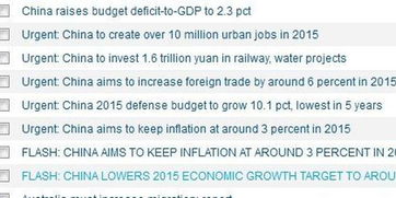 中国设定2015年GDP增长目标在约7 左右