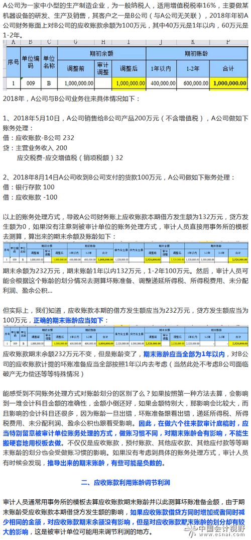 求助应收账款的账龄划分