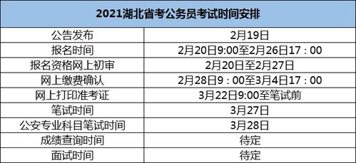 2021湖北省公务员考试时间安排,笔试将与3月27日举行