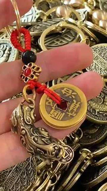 黄铜五帝钱貔貅挂件,建议你钥匙上一定要带一个哦,寓意又好 挂饰挂件 