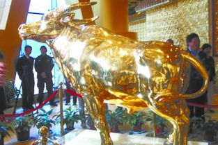 华西村高328米黄金酒店开业 1吨重金牛压寨 