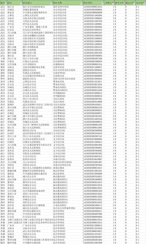 湖北省考公务员职位表 (2022年湖北省考公务员职位表)