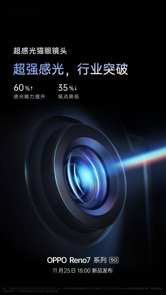 相机感光能力大提升 OPPO Reno7系列首发IMX709