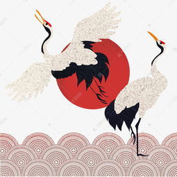 日式花纹鹤素材图片免费下载 千库网 