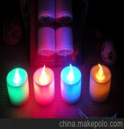4个装LED发光蜡烛小夜灯 创意情侣小礼品玩具 地摊发光玩具 