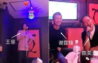 王菲谢霆锋陈奕迅在KTV唱歌,服务员夸唱的真好,像原唱一样 