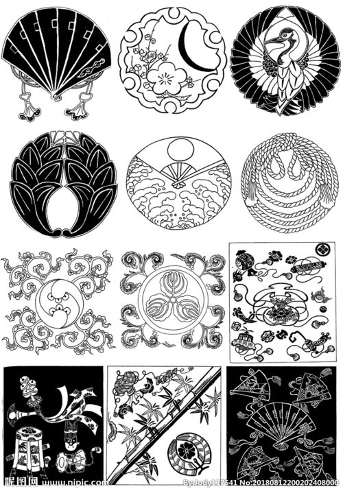 古典古代装饰花纹图案素材图片 