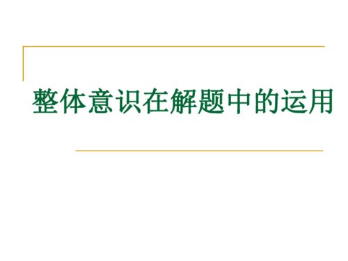 整体意识在解题中的应用 20张 