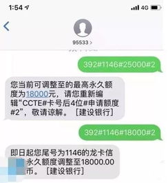 建行信用卡提额发短信什么操作，信用卡提额来短信提醒嘛