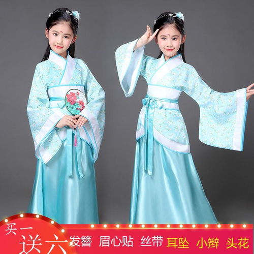 新款儿童古装服装仙女女童演出服七仙女古装汉服女装唐装汉服