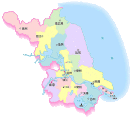 江苏的13个省辖市名称及分布地图分别是什么 