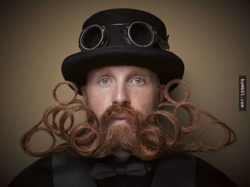 胡子也能变成疯狂艺术品 超夺目胡子大赛参赛者 