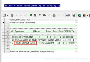 Oracle通过执行计划查看查询语句是否使用索引