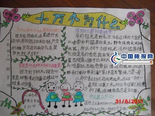 小学生十万个为什么手抄报 