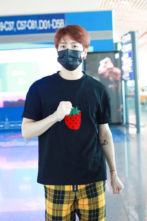 你的可爱男孩已上线 王嘉尔身穿小草莓T恤搭格纹裤又帅又萌