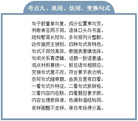 最全 高中语文高考各个题型解题口诀,高一高二高考生都用得到