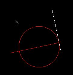 CAD弧线画法,弧过一点,已知半径并与另一条直线相切 
