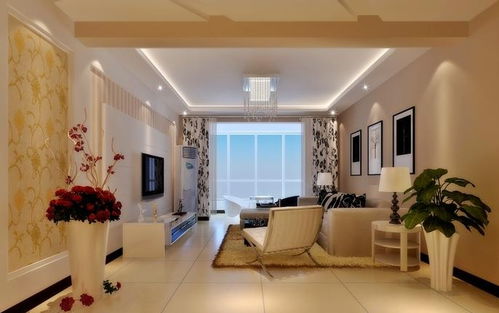 水晶灯经典暖色调 大气实用客厅装修效果图 