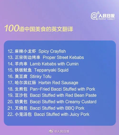 不会翻译铁观音 100道中国美食的英文翻译请收好