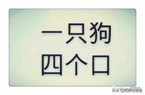 猜字谜 一只狗,四个口