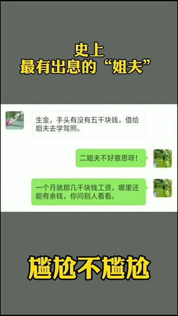 史上最有出息的 姐夫 向我借钱没有借给他,我这样做有错吗 