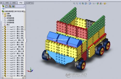 乐高玩具拼图之砖卡车设计模型