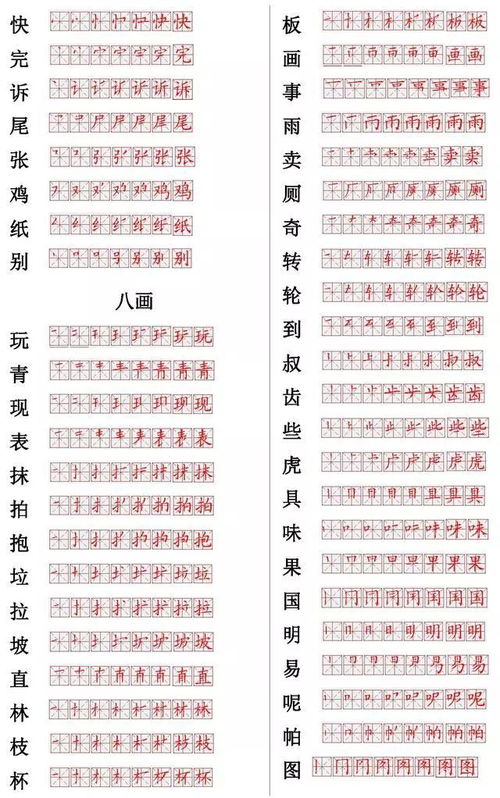 汉字基本笔画书写表图 搜狗图片搜索