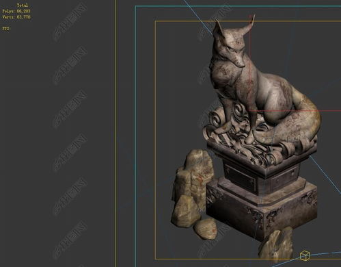 狐狸 雕像设计模型下载 