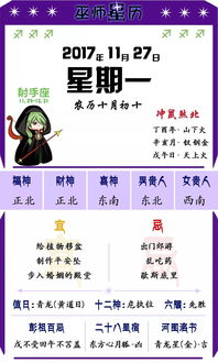 星座巫师星历 2017年11月27日 星期一