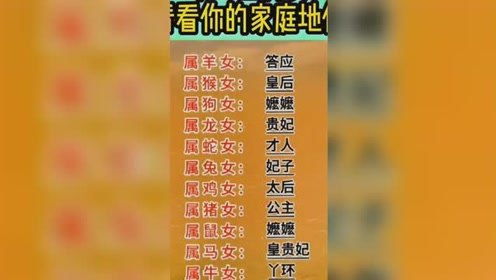 十二生肖女看看你的家庭地位 十二生肖