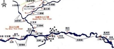 三峡旅游地图,重庆三峡旅游地图