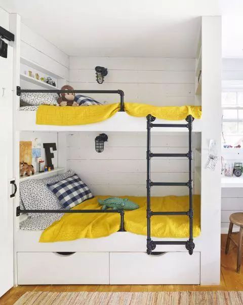儿童房上下床设计搭配,两个孩子的欢乐基地