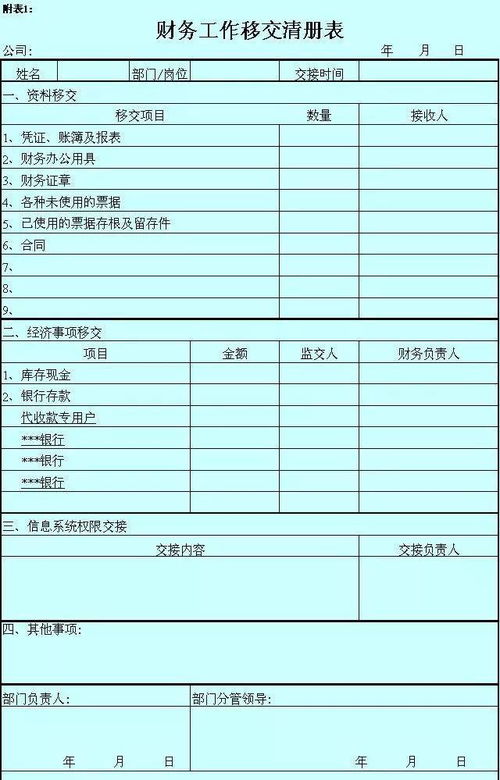 会计工作交接详细清单 建议收藏