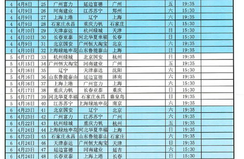 2016中超赛程表