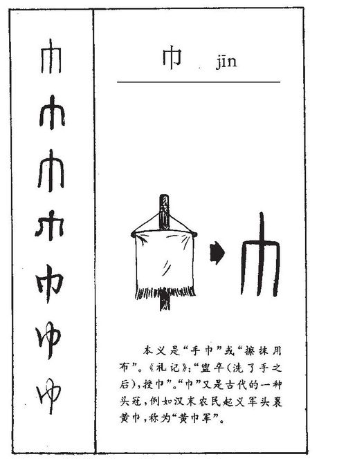 巾的意思 巾字五行属什么 巾字取名的寓意 