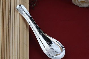 S999纯银勺子 平面勺 汤匙 宝宝调羹餐具 送朋友 纯银礼品